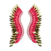 Pink Gold Statement Wing Earrings
