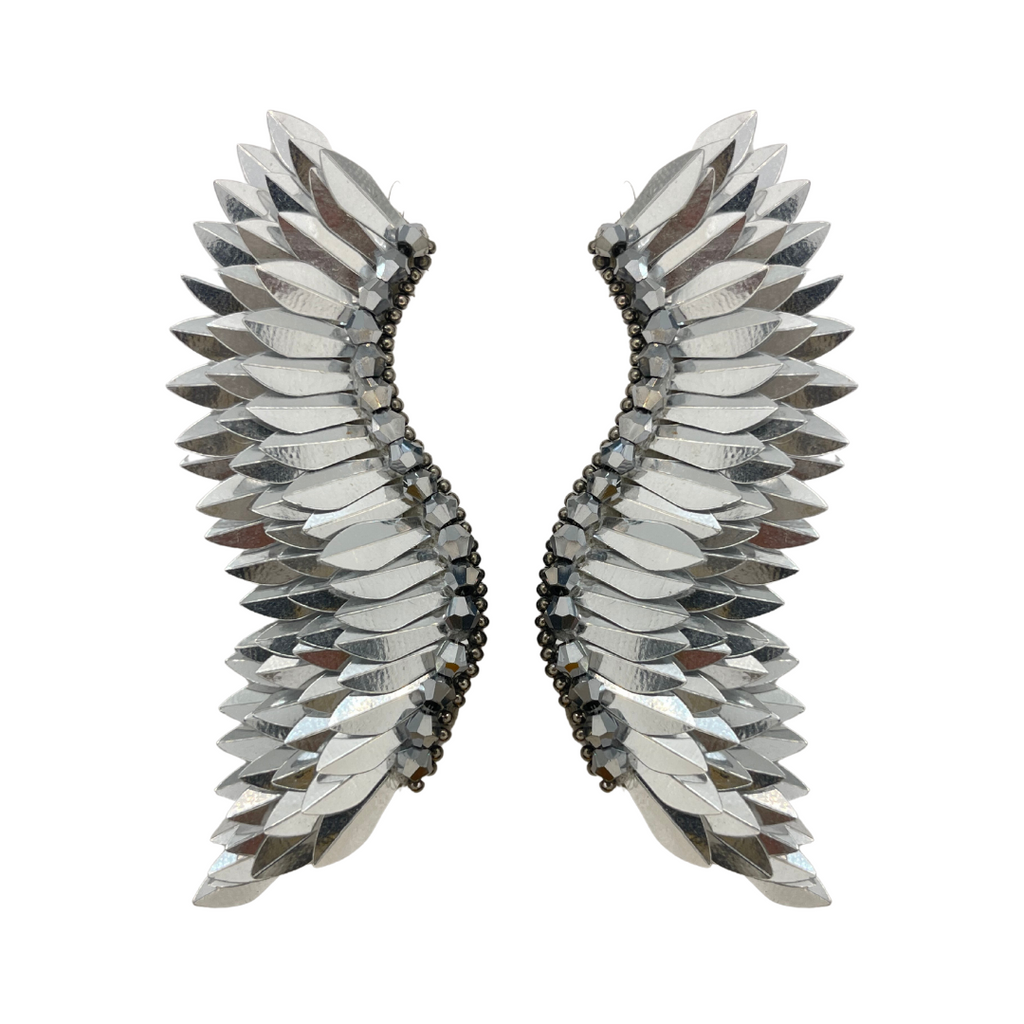 Silver Statement Wing Earrings Vani Trapani