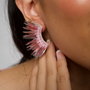 Lilac Silver Angel Wing Earrings